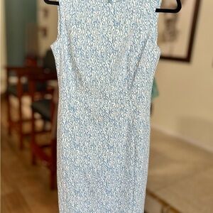 Calvin Klein Blue and White Midi Dress